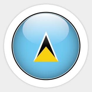 St Lucia National Flag Glossy Button Sticker